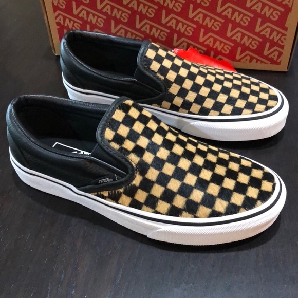 calf hair checkered vans